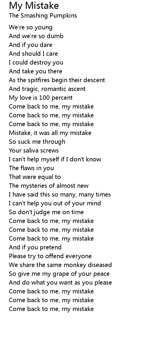 i made the biggest mistake of my life lyrics