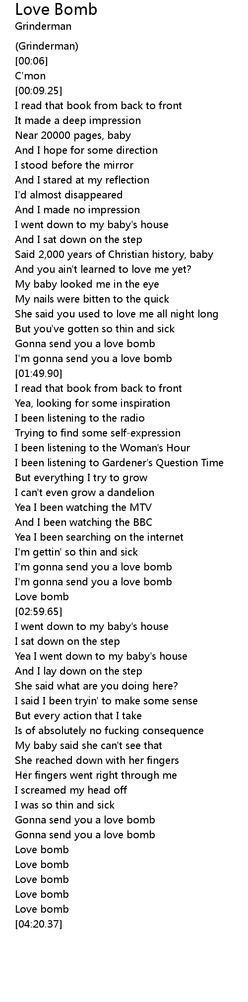 Love Bomb Lyrics Follow Lyrics