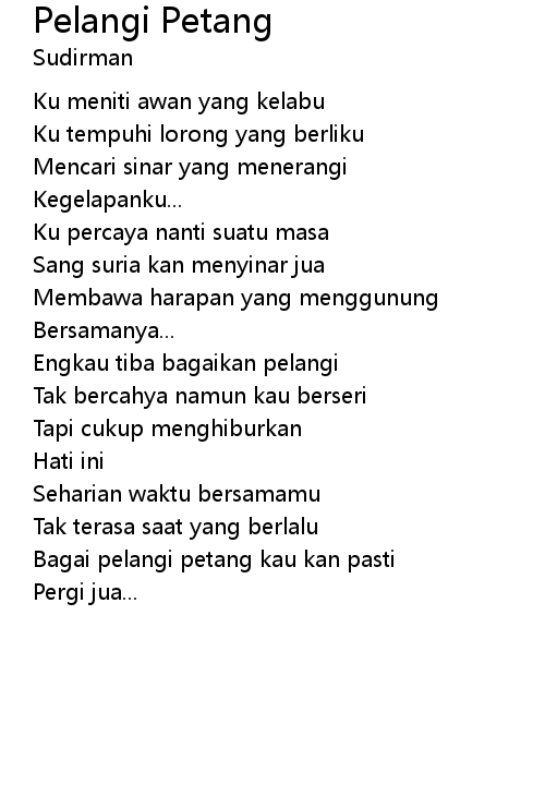 Pelangi Petang Lyrics Follow Lyrics