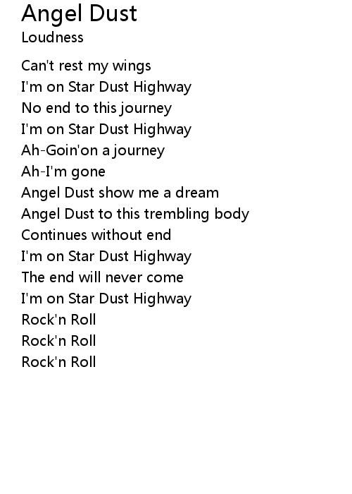 Angel Dust Lyrics Follow Lyrics