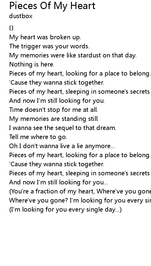 Bothnia – Pieces of My Heart Lyrics