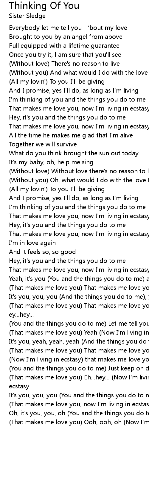 Thinking Of You Lyrics Follow Lyrics