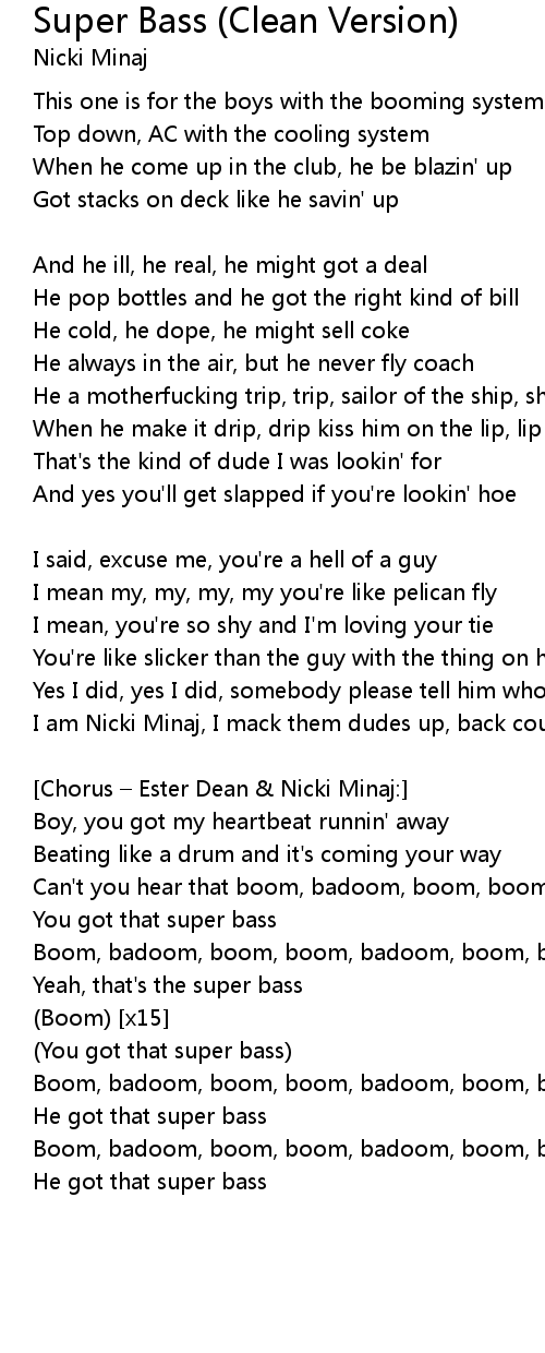 nicki minaj super bass lyrics