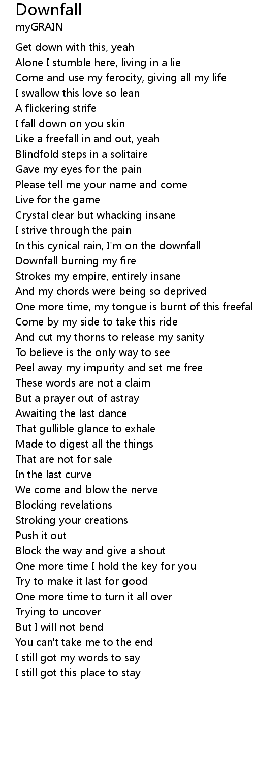 Downfall Lyrics - Follow Lyrics