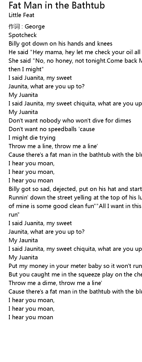 Fat Man in the Bathtub Lyrics - Follow Lyrics