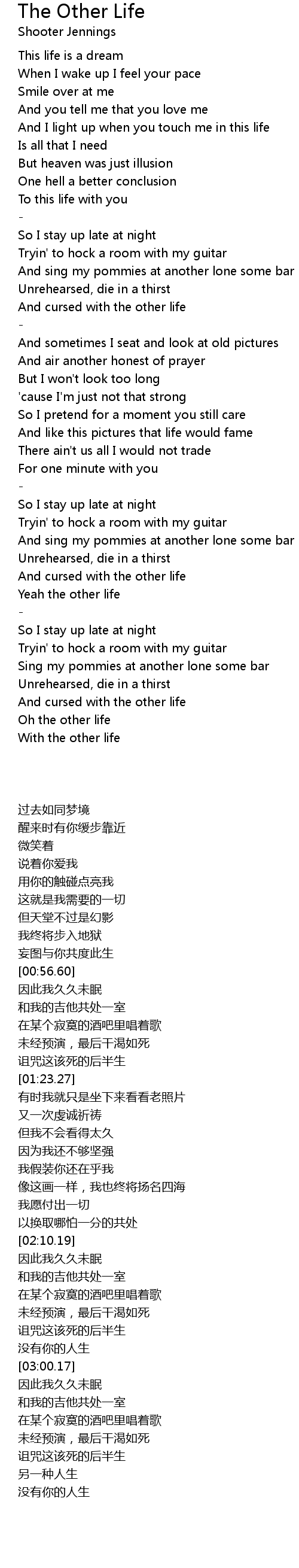 The Other Life Lyrics Follow Lyrics