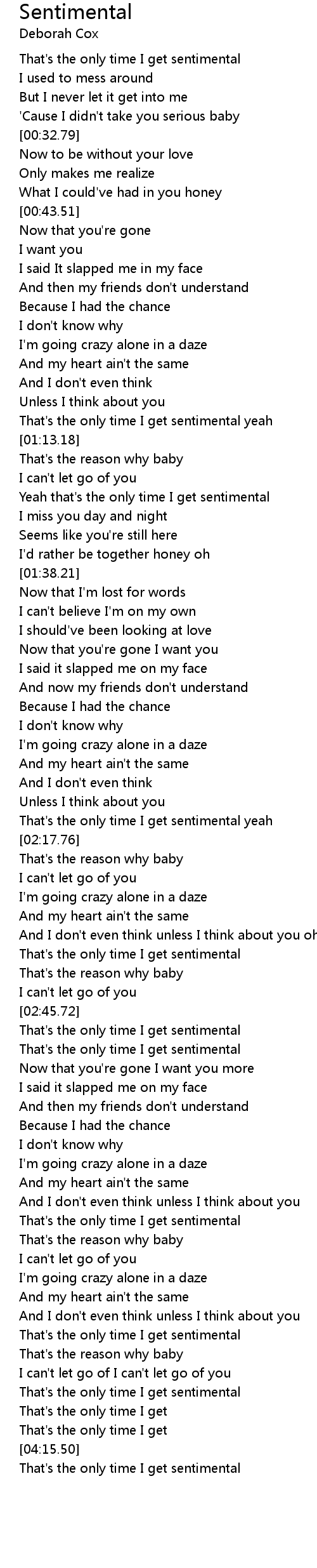 Sentimental Lyrics Follow Lyrics