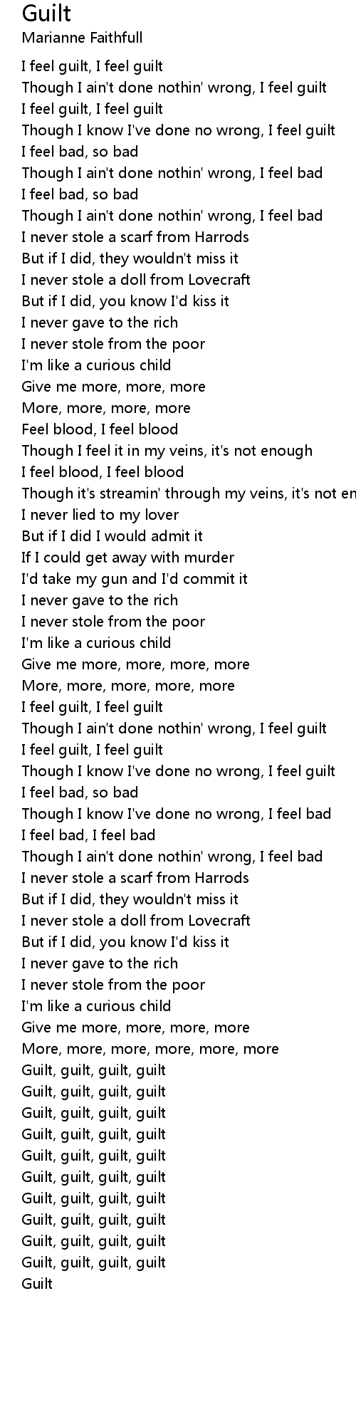 Guilt Lyrics Follow Lyrics follow lyrics