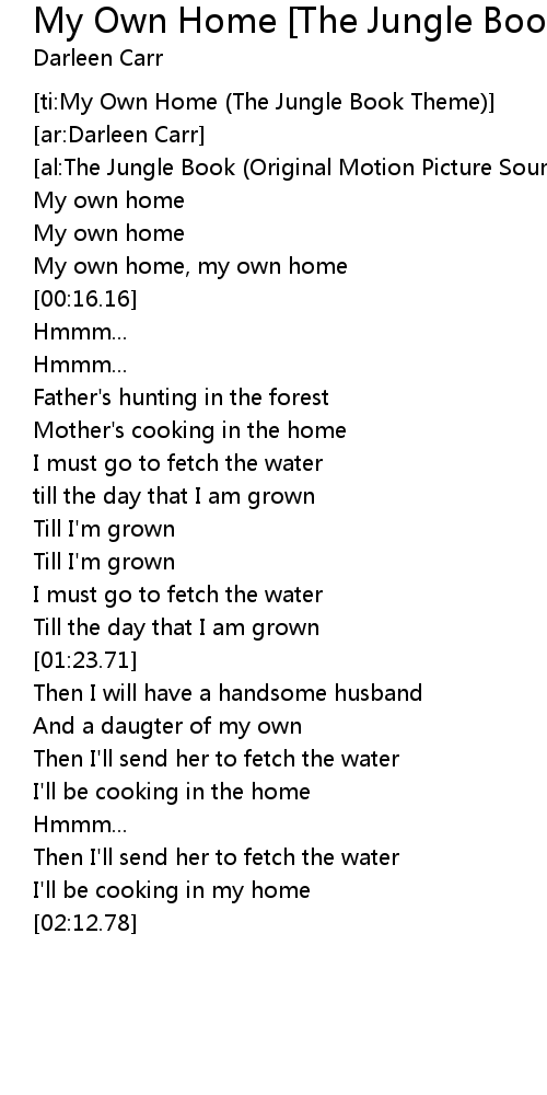 My Own Home The Jungle Book Lyrics Follow Lyrics