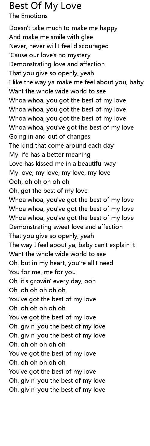 Best Of My Love Lyrics Follow Lyrics