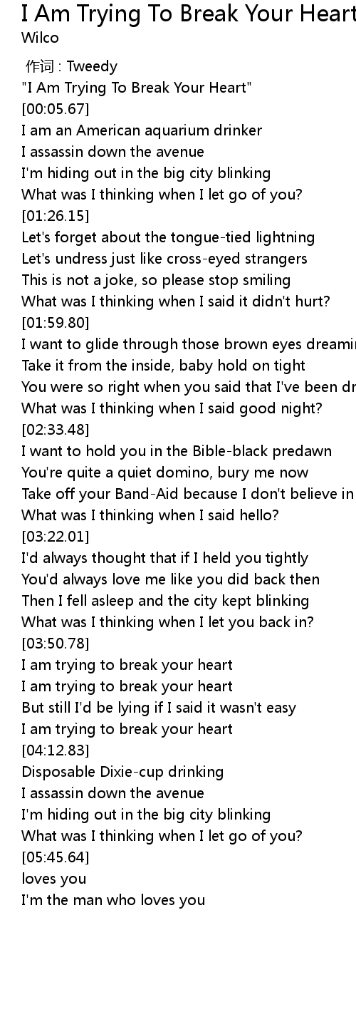 I Am Trying To Break Your Heart Lyrics Follow Lyrics