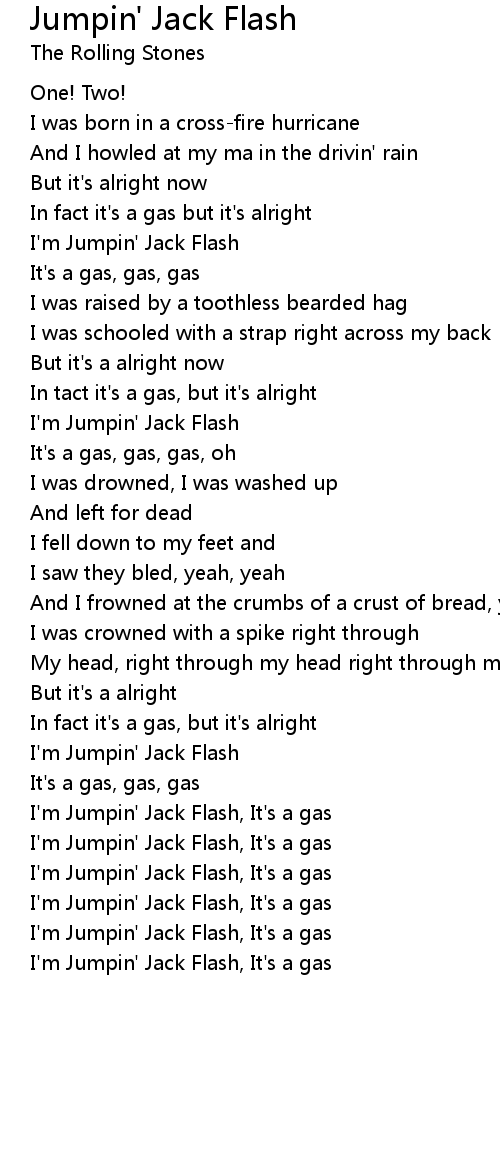 Jumpin' Jack Flash Lyrics - Follow Lyrics