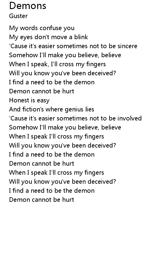 demons lyrics