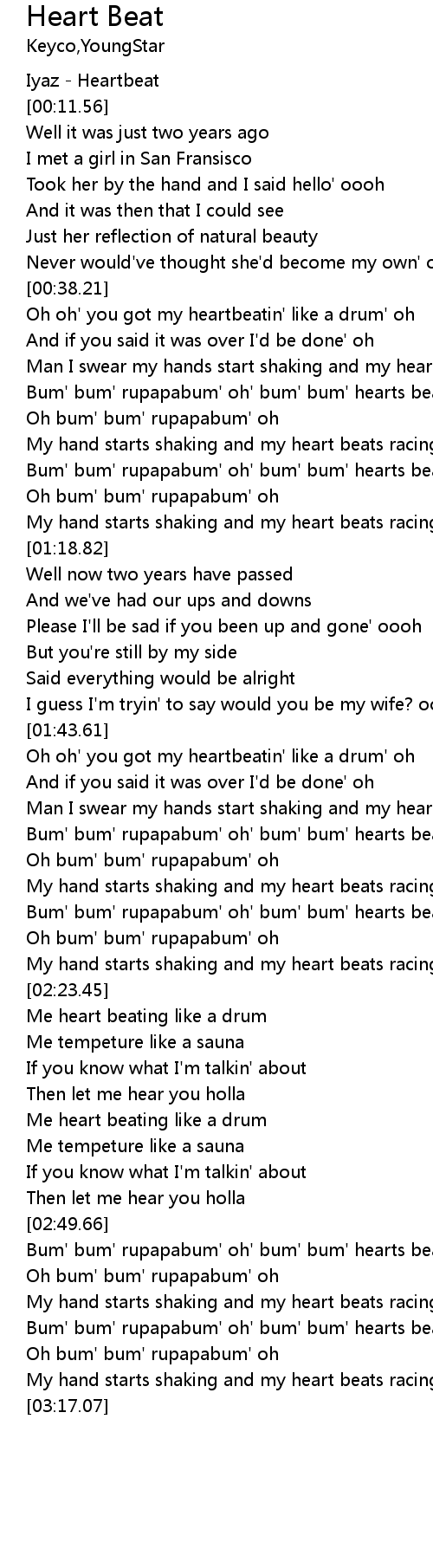 Heart Beat Lyrics Follow Lyrics