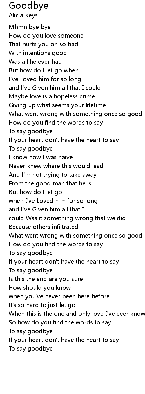 Goodbye Lyrics - Follow Lyrics