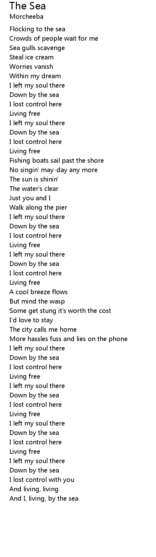 The Sea Lyrics - Follow Lyrics