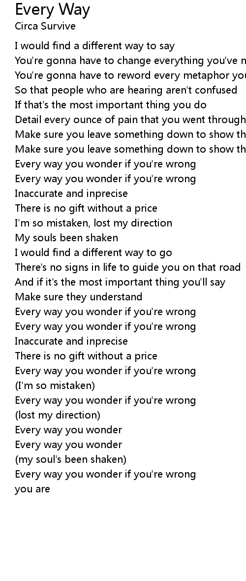 Every Way Lyrics Follow Lyrics