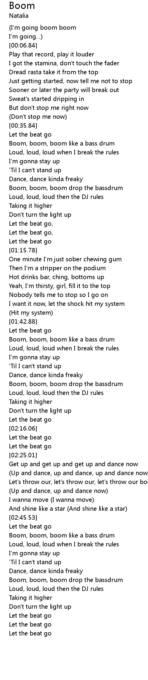 Boom Lyrics Follow Lyrics