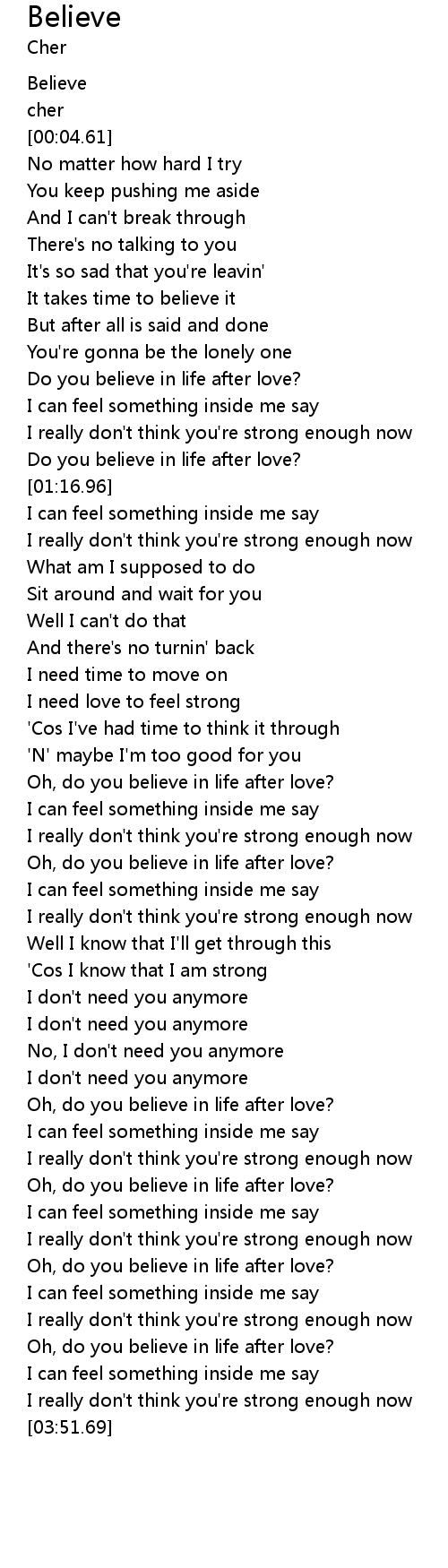 Believe Lyrics Follow Lyrics