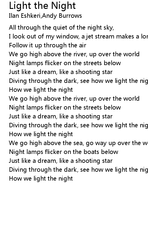 you the light you the night song lyrics