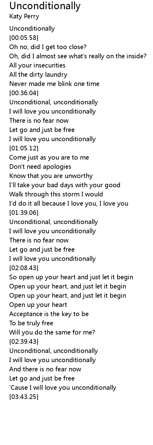 unconditionally katy perry lyrics