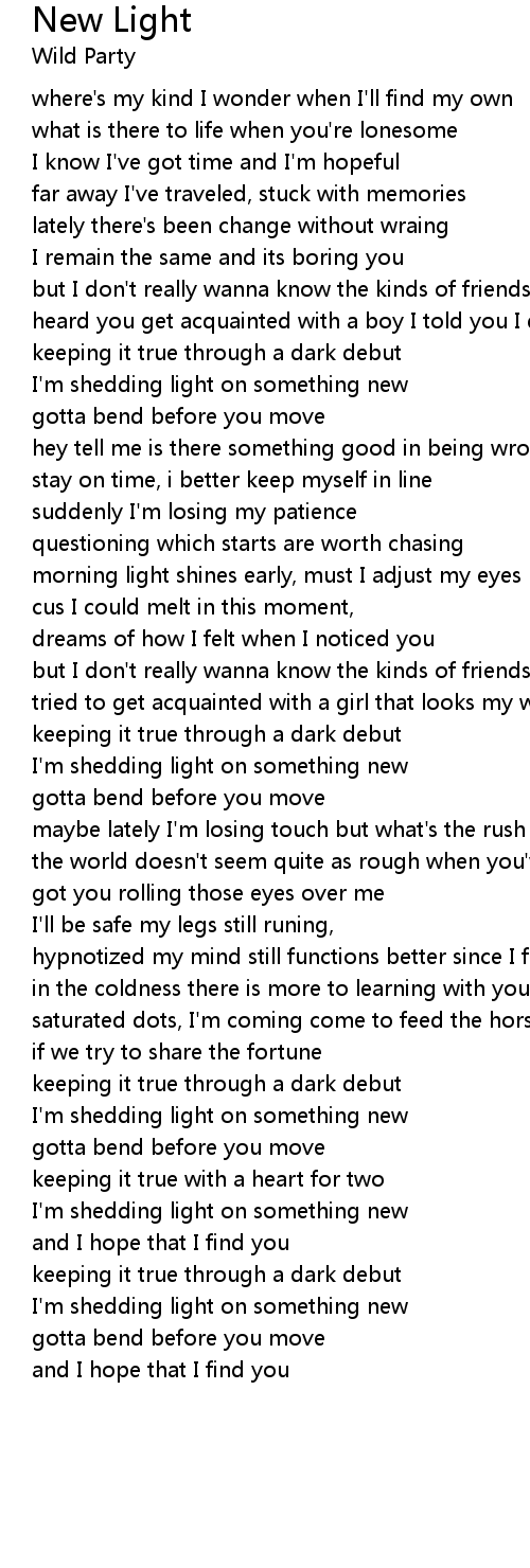 New Light Lyrics Follow Lyrics