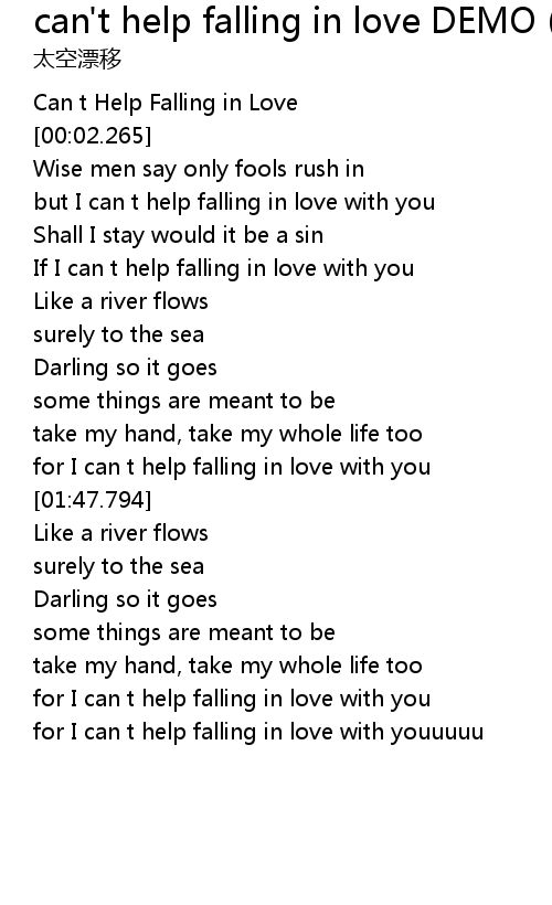 Can T Help Falling In Love Demo Cover Elvis Presley Can T Help Falling In Love Demo Cover Elvis Presley Lyrics Follow Lyrics