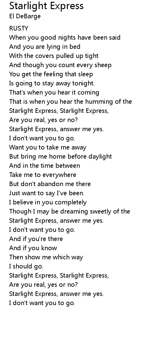 Starlight Express Lyrics - Follow Lyrics