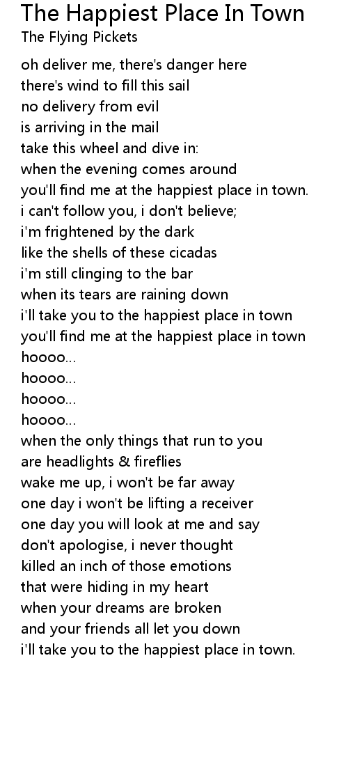 The Happiest Place In Town Lyrics Follow Lyrics