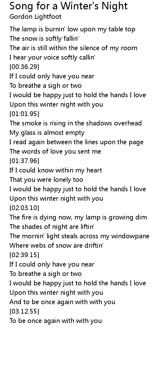 Download Song For A Winter S Night Lyrics Follow Lyrics