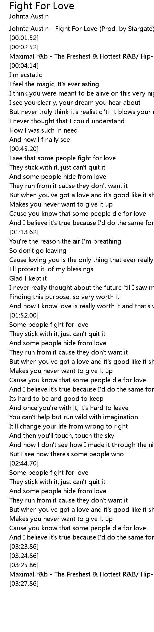 Fight For Love Lyrics Follow Lyrics