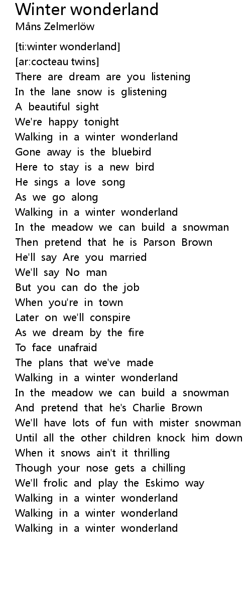 Winter Wonderland Lyrics Follow Lyrics