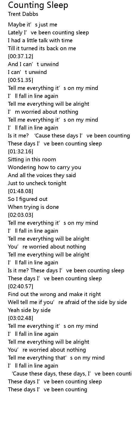 Counting Sleep Lyrics Follow Lyrics