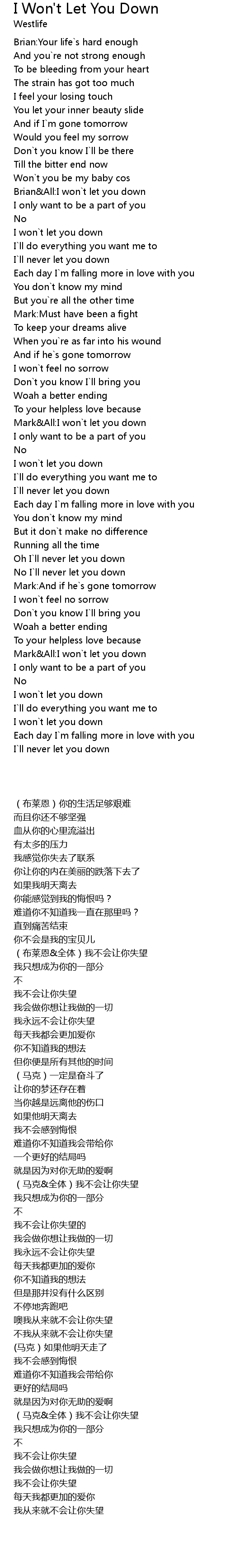 I Won T Let You Down Lyrics Follow Lyrics