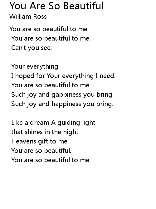 You Are So Beautiful Lyrics Follow Lyrics