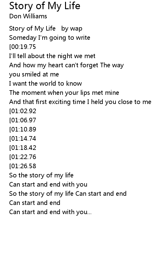 Story Of My Life Lyrics Follow Lyrics