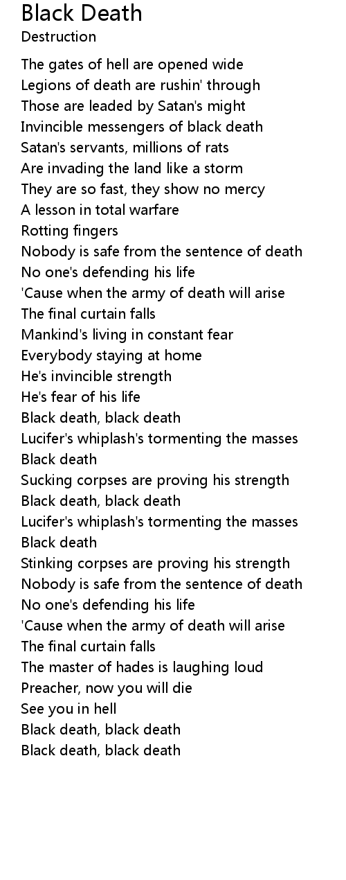 Black Death Lyrics - Follow Lyrics