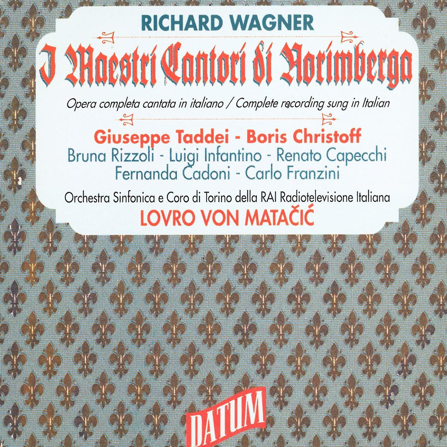 I Maestri Cantori di Norimberga, Act I: " Pardon, si fa cosi soverchio" Sachs, Coro, Kothner, Beckmesser, Vogelgesang, Nachtigall