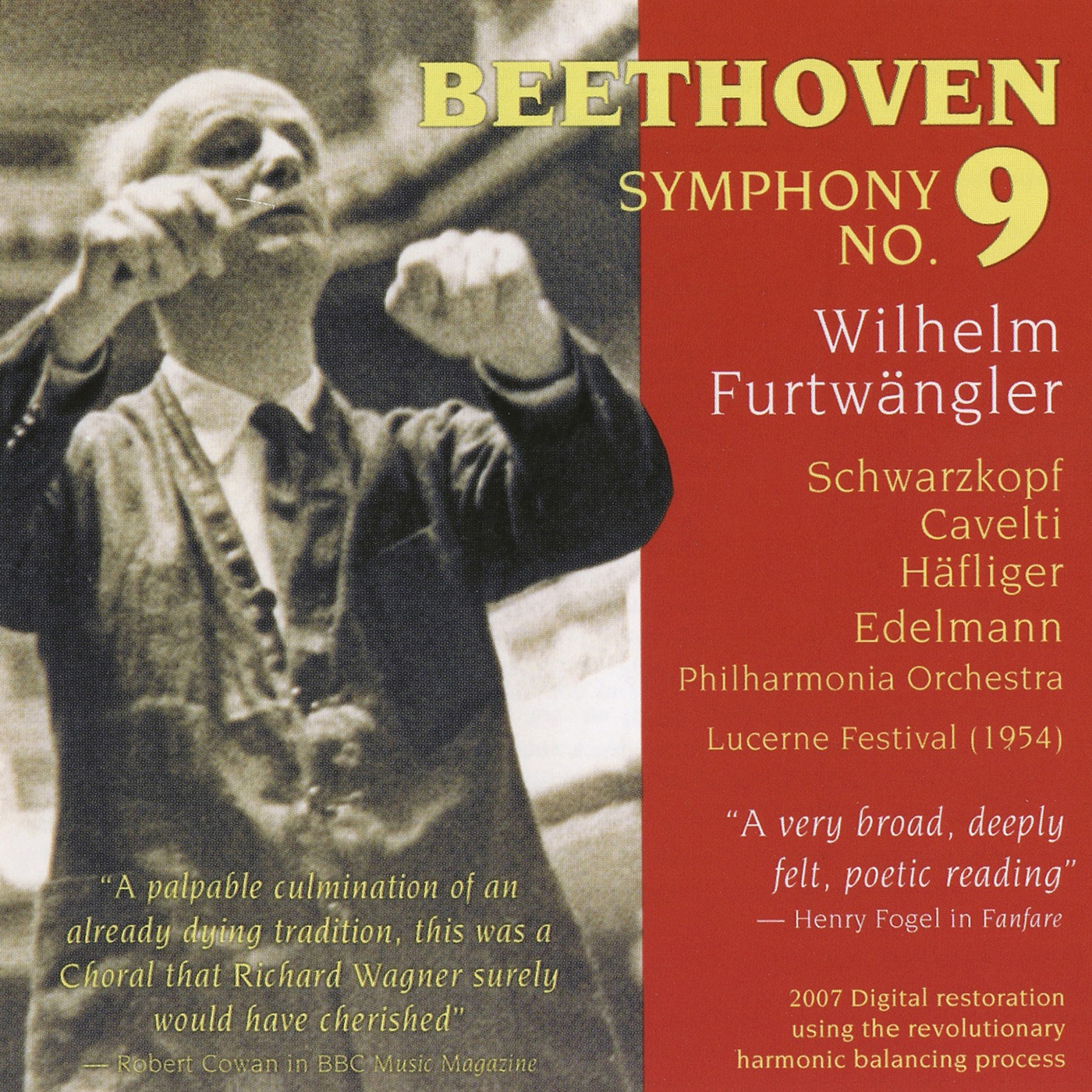 BEETHOVEN, L. van: Symphony No. 9, "Choral" (Schwarzkopf, Cavelti, Haefliger, Edelmann, Philharmonia Orchestra, Furtwangler) (1954)