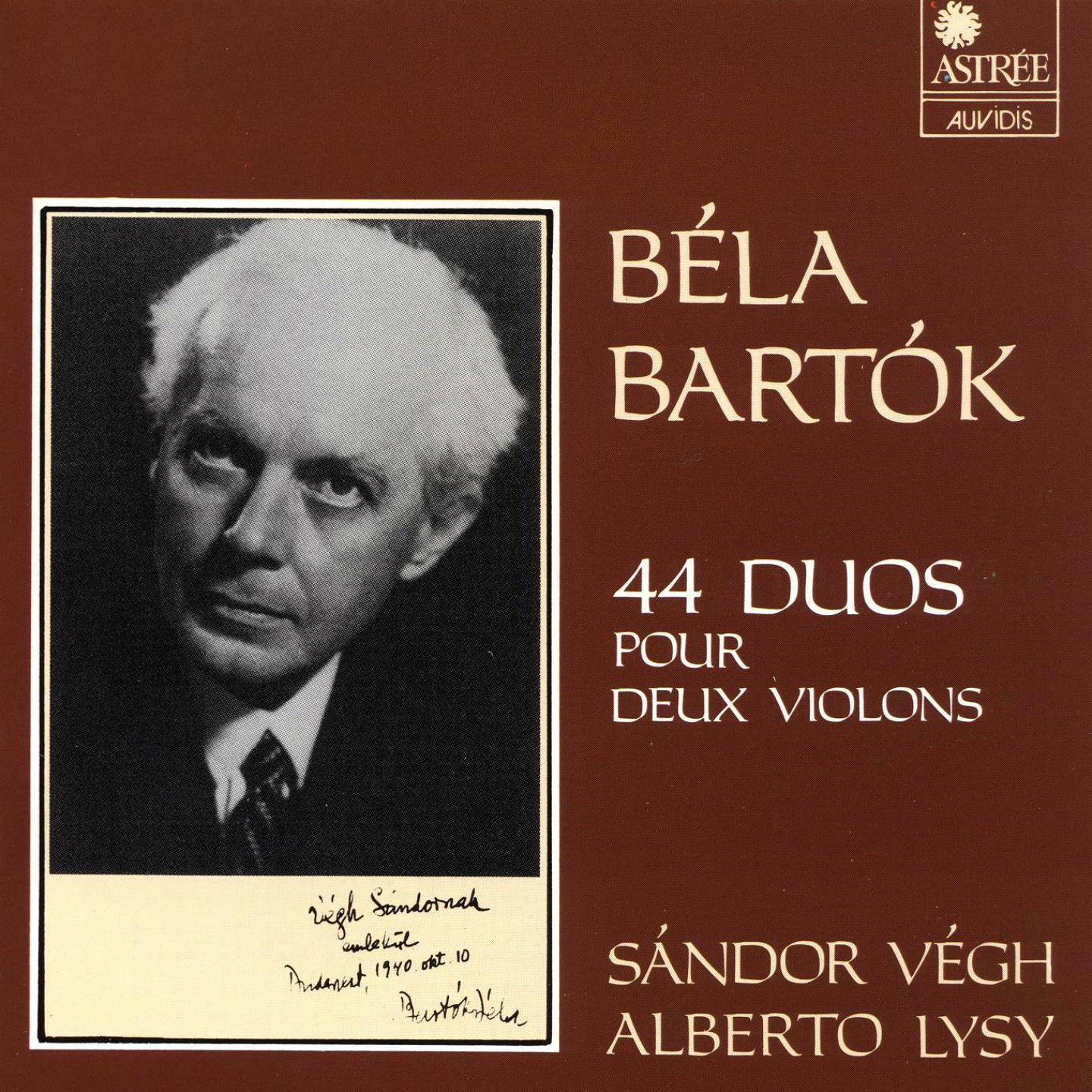 44 duos pour deux violons, Sz. 98: No. 3, Menuetto