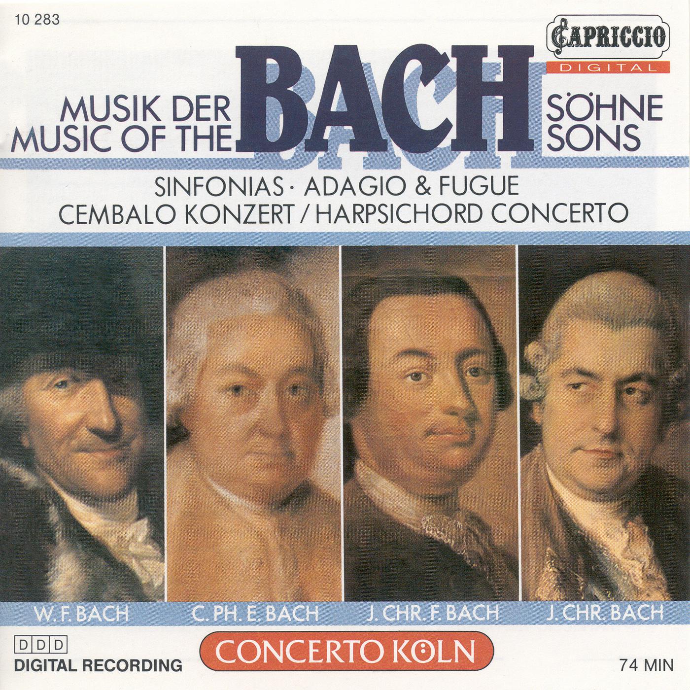 BACH SONS THE  BACH, J. C. F.  BACH, W. F.  BACH, C. P. E.  BACH, J. C. Music of the Bach Sons Concerto Koln
