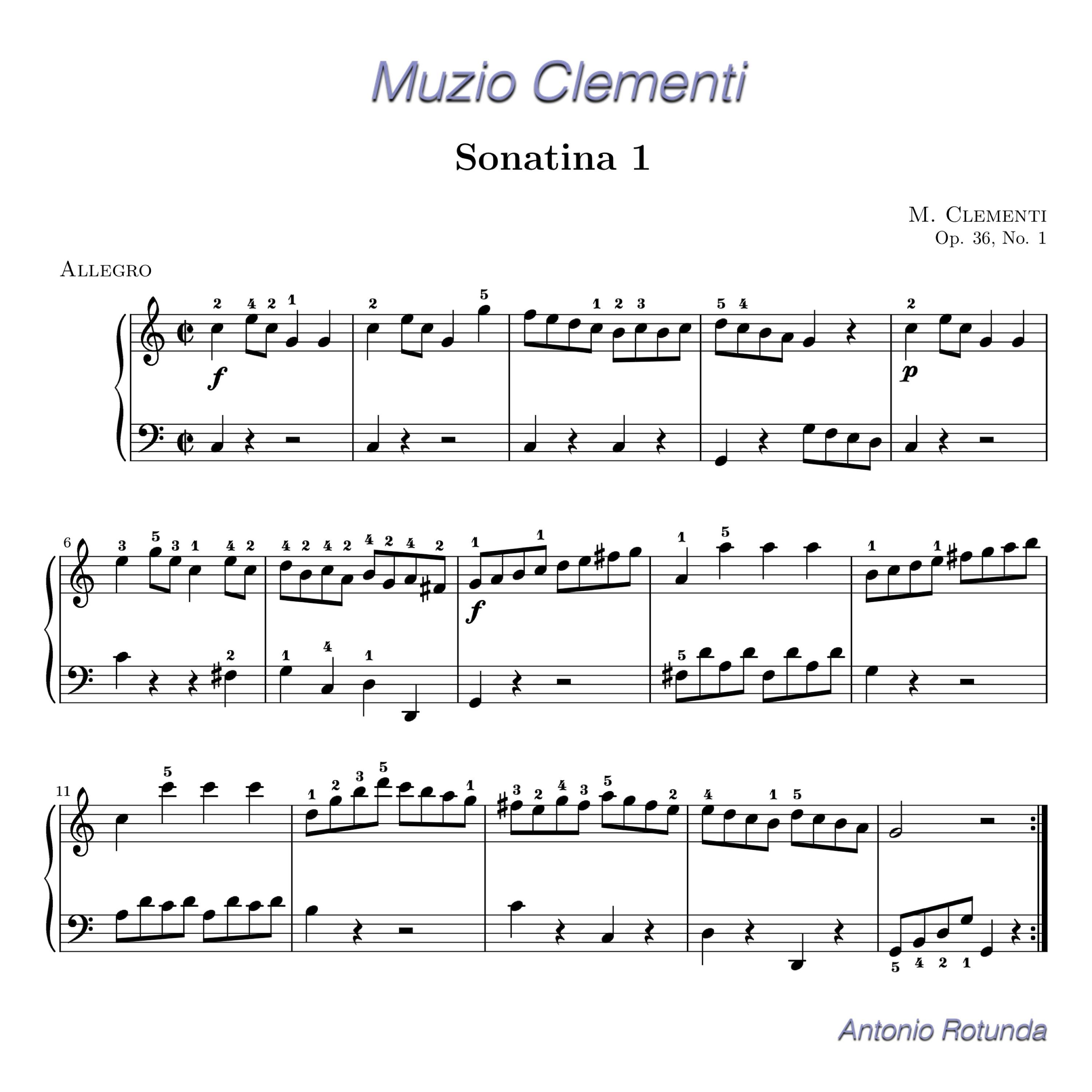 M. Clementi: Sonatina No 1 in C Major, Op. 36