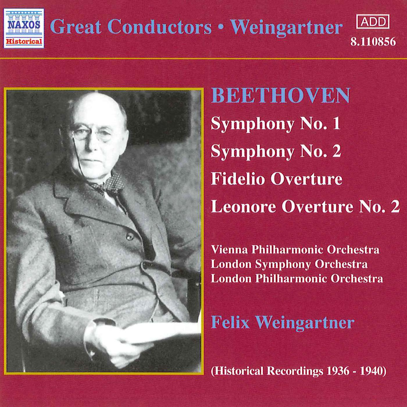 BEETHOVEN: Symphonies Nos. 1 and 2 (Weingartner) (1935, 1938)