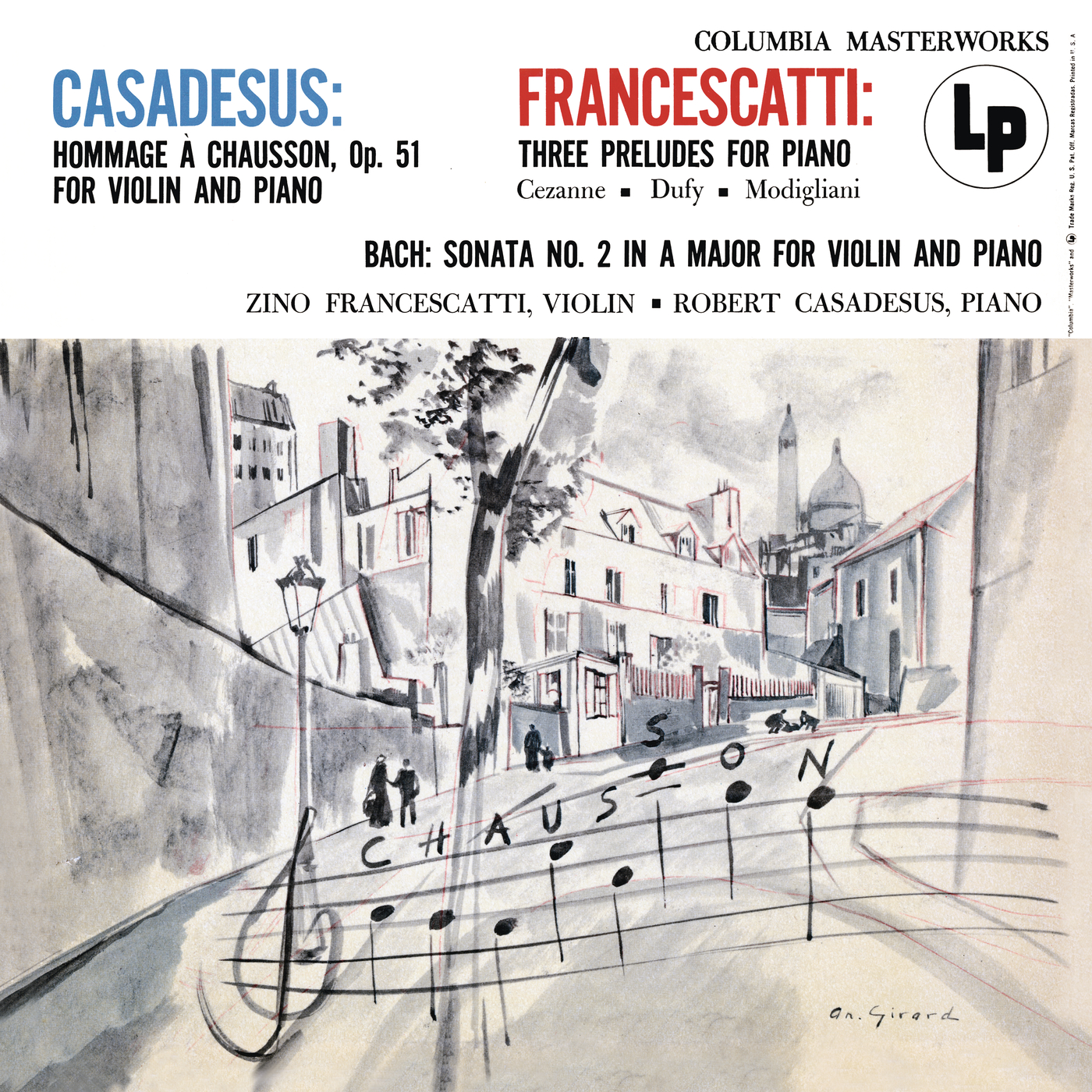 Casadesus: Hommage a Chausson  Francescatti: 3 Preludes for Piano  Bach: Violin Sonata No. 2