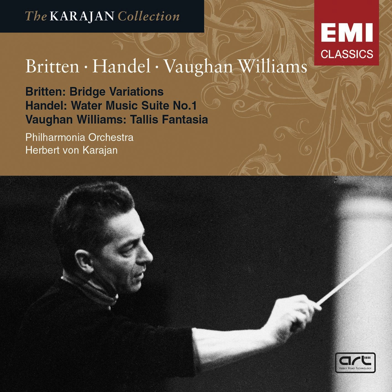 Britten: Variations on a theme by Frank Bridge; Vaughan Williams: Fantasia on a theme by Tallis; Handel: Water Music Suite
