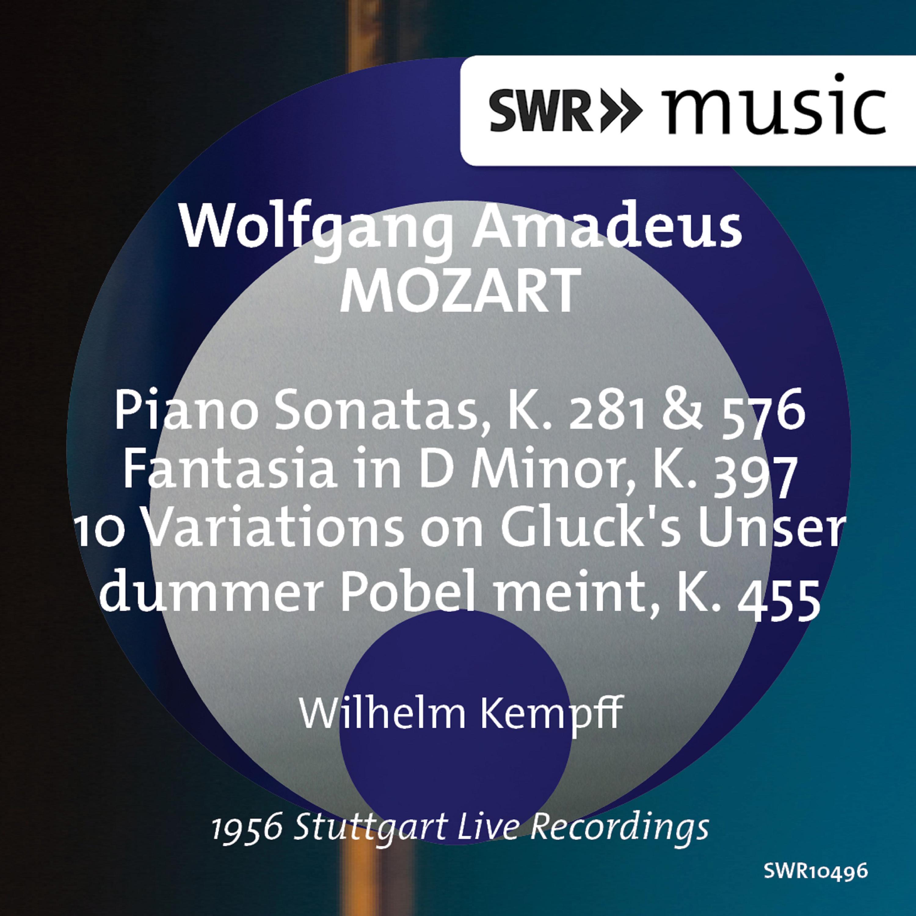 MOZART, W.A.: Piano Sonatas Nos. 3 and 18 / Fantasia, K. 397 / 10 Variations on Gluck's Unser dummer Pobel meint (W. Kempff)