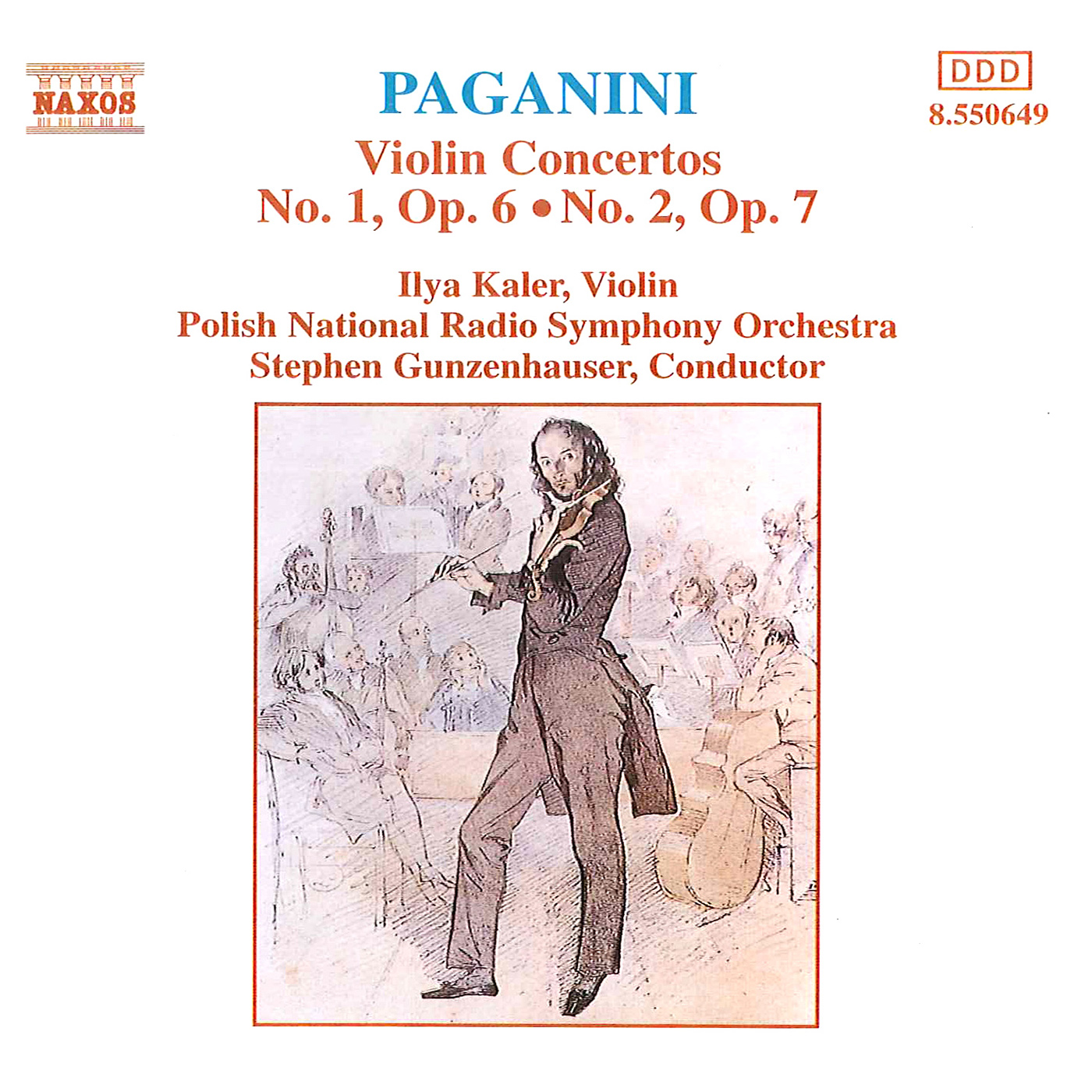 PAGANINI, N.: Violin Concertos Nos. 1 and 2 (Kaler, Polish National Radio Symphony, Gunzenhauser)