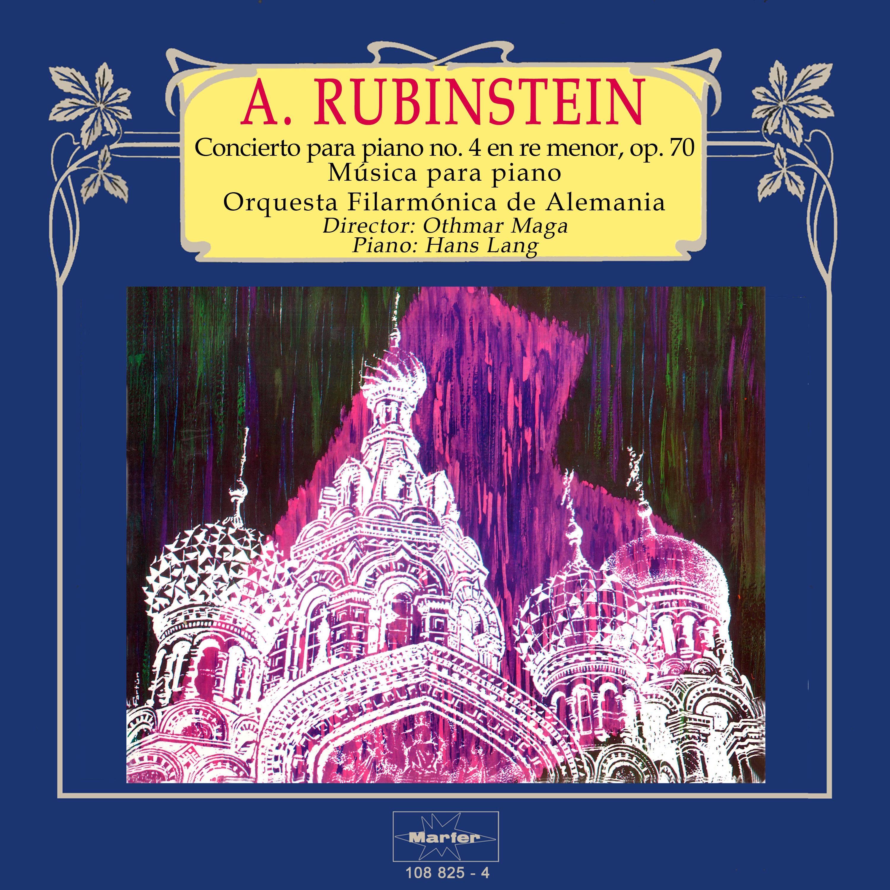 Rubinstein: Concierto para piano No. 4 in D Minor, Op. 70  Mu sica para piano