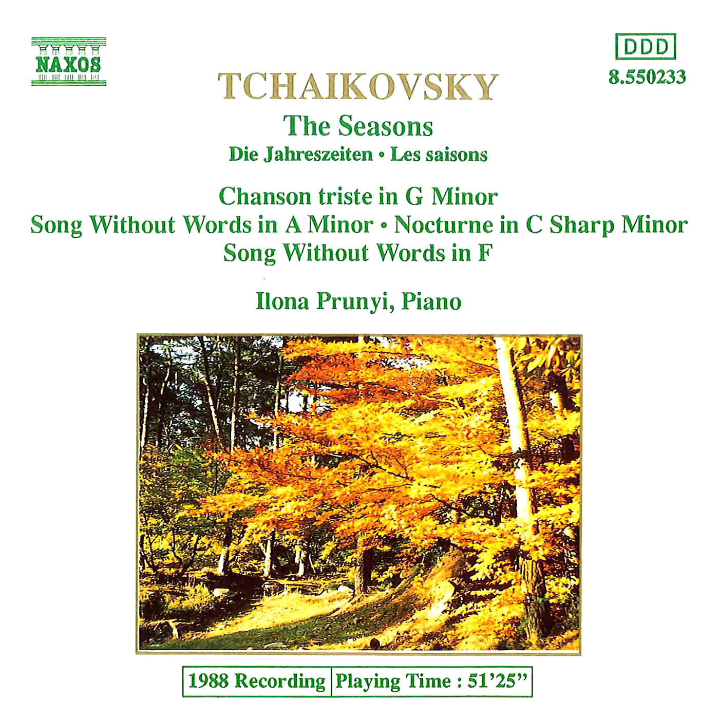 TCHAIKOVSKY: Seasons / Chanson triste (Prunyi)