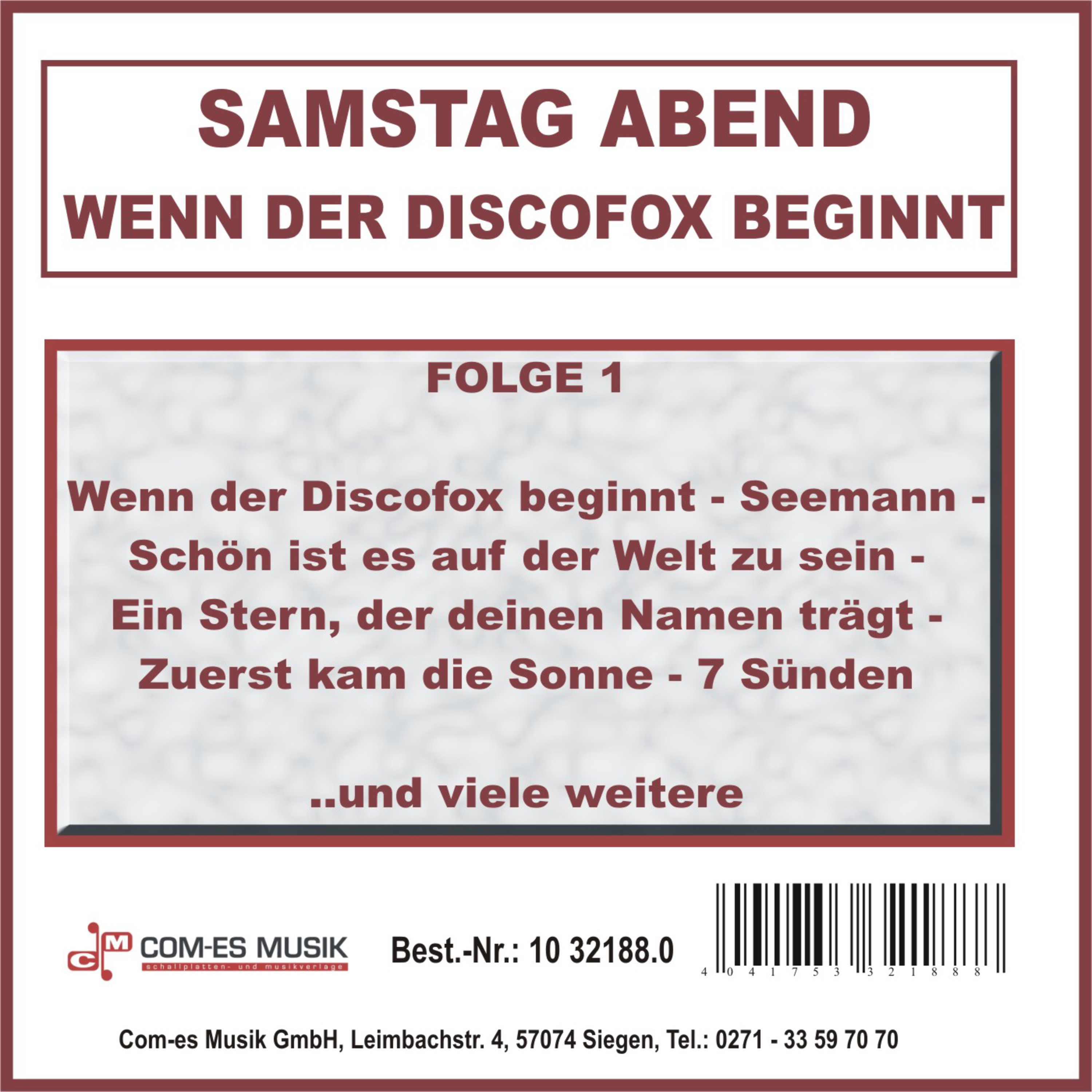 Samstag Abend - Wenn der Discofox beginnt, Folge 1